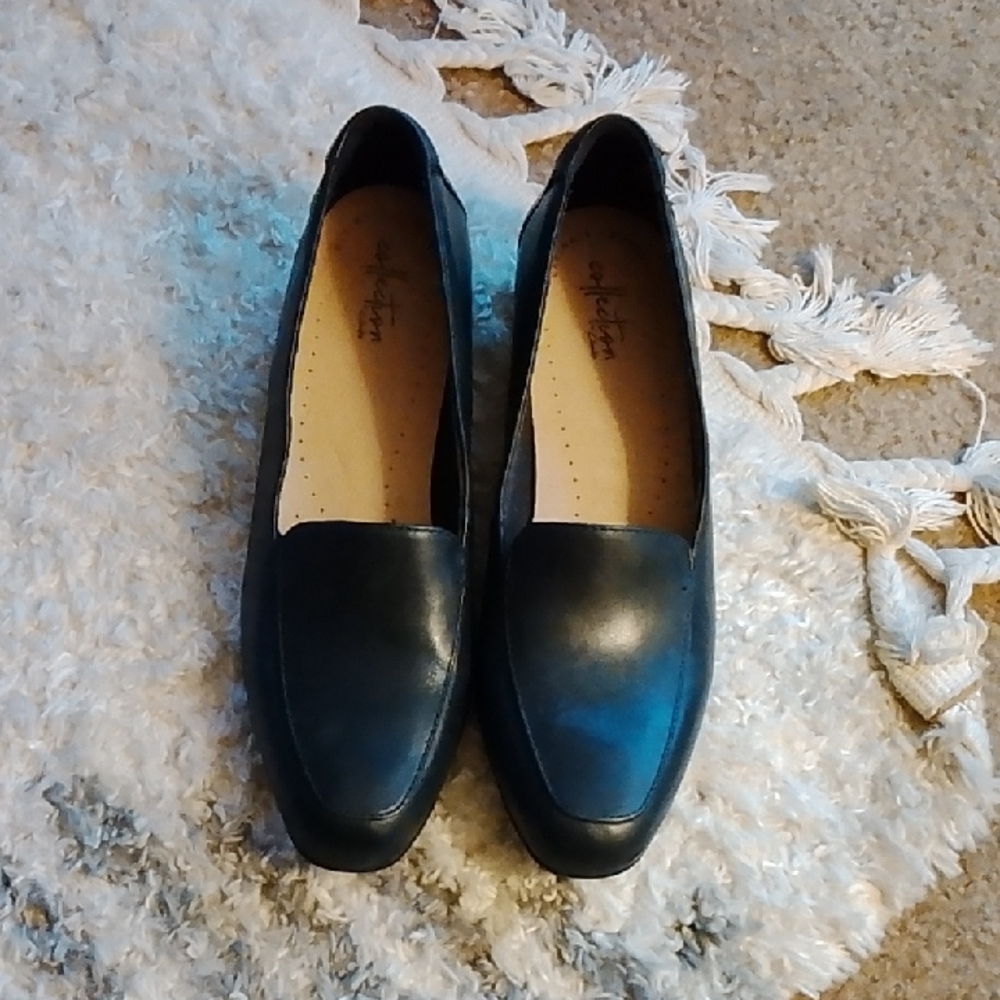 Clarks Collection Navy Leather  Cuir Marine 10N